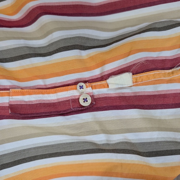 Gap Striped Button Up Blouse Cotton Poplin Long Sleeve Down Collar - Picture 3 of 9